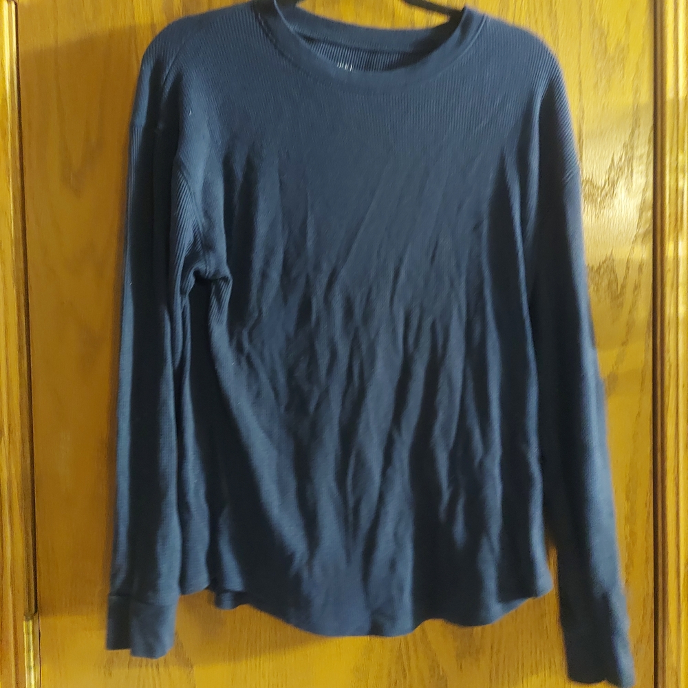 Time and Tru Womens Lg  Deep Blue Long Sleeve Shirt